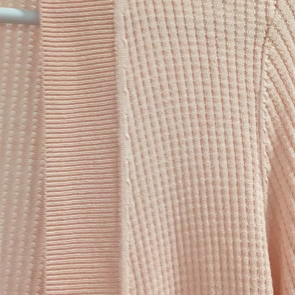 Blush pink pointelle knit cardigan by Talbots - Picture 2 of 4